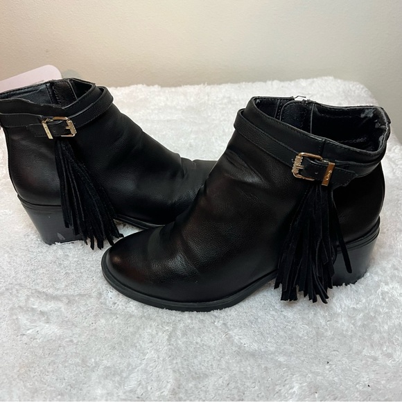 Circus by Sam Edelman Jolie Boot Size 9.5 Fringe Black Block Heel Western Women​ - Picture 1 of 8